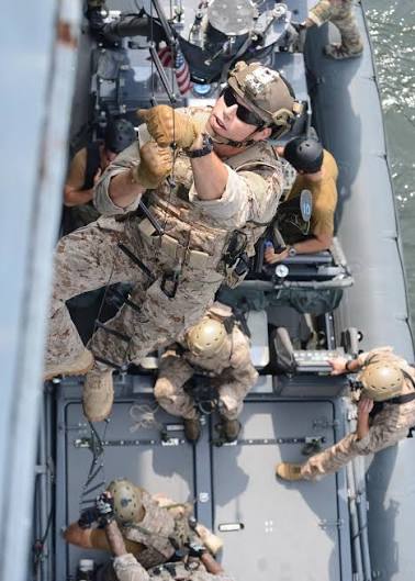 U.S. Navy and Marine Corps personnel during a training exercise off the Virginia coast
